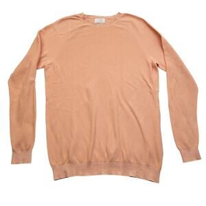 Oliver Charles Summer Crew Neck Sweater Large Peach SeaCell Organic Cotton USA